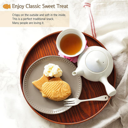 Luqeeg Taiyaki Pan, Japanese Non Stick Fish Shaped Pancake Baking Pan for Home Cooking Party Dessert