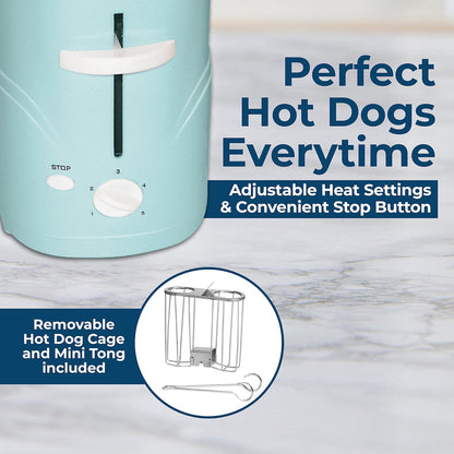 Nostalgia Pop-Up 2 Hot Dog and Bun Toaster - Works with Chicken, Turkey, Veggie Links, Sausages