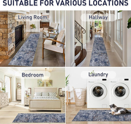 Machine Washable Area Rugs 2x3, Small Entryway Rug with Non Slip Backing for Living Room and Kitchen