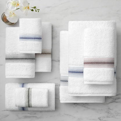 Pack 8, 100% 600 13 13 Aston & Arden Aegean Ombre Stripe Washcloth, of Turkish Cotton GSM Soft Absorbent Face & Body