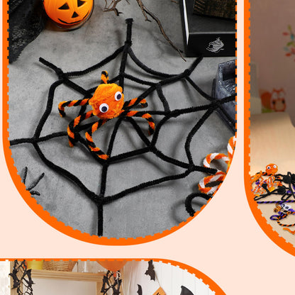 800 Pcs Halloween Pipe Cleaners Sets Include 200 Pack 10 Colors Chenille Stems 200 Pack 5 Sizes Self Adhesive Wiggle Googly Eyes 400 Pcs 4 Sizes Art and Crafts Pompoms for DIY Making