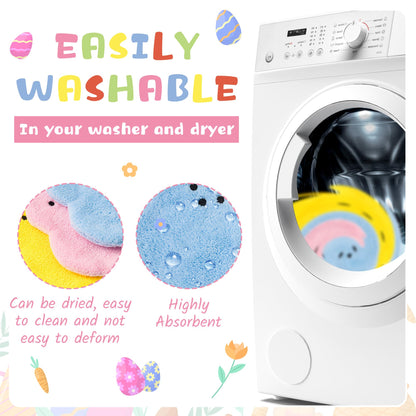 R HORSE 3Pcs Easter Kitchen Towel, Cartoon Rabbit Soft Thick Dish Cloth, Bunny Hand Towel for Bathroom, Easter Bunny Decoration Hand Drying Tea Cloth for Cooking Baking Cleaning Spring