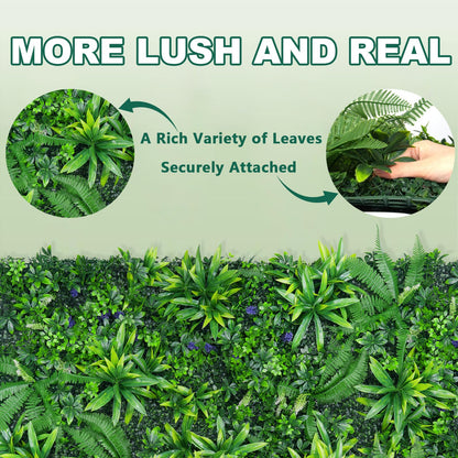 Yangrass Greenery Grass Wall Panels, 40"x120" (33.33 sqft) Artificial Outdoor Ivy Privacy Fence Screen, UV-Anti Faux Boxwood Roll Grass Wall Panels for Garden Patio Balcony Decor