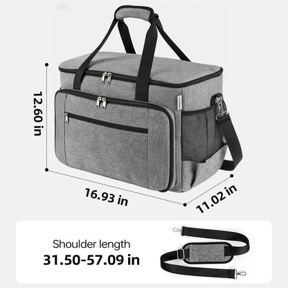 Aiseaulis Sewing Machine Carrying Case with Removable Padding Pad, Portable Sewing Machine Bag with Shoulder Strap for Most Standard Size Singer,Brother,Janome and Sewing Accessories, Grey