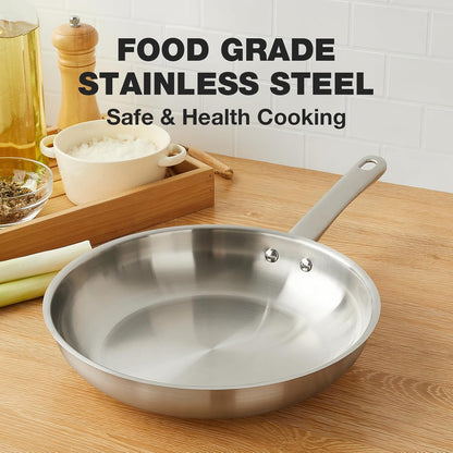 KOCH SYSTEME CS 8 Inch Stainless Steel Frying Pan, PFAS-Free Cooking Pan with Stay-Cool Handle