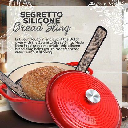 Silicone Bread Sling 2-Pack, Dutch Oven Silicone for Sourdough Bread by Segretto Cookware