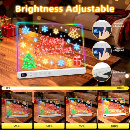 Lumiboard Led Drawing Board with 13 Light Effects, 16" Rechargeable Glow Doodle LED Note Board with Colors, Neon Light Up Drawing Tablet Gifts for Kids for Easter Birthday Christmas Gift Ideas