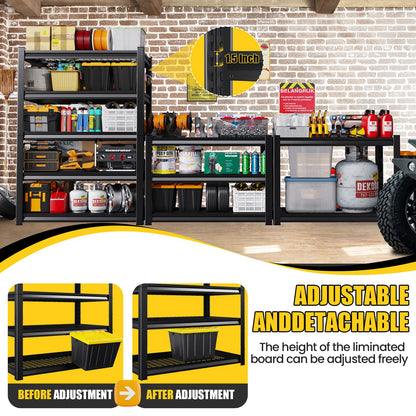 72”H*46”W Metal Garage Shelving Unit, Heavy Duty 5-Tier Garage Storage Shelves, 3000 lbs Large Industrial Shelving, Adjustable Wire Shelves Utility Rack Shelf, Steel Shelving for Warehouse, 2 Pack