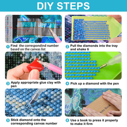 DOTSOPS Diamond Painting Kits Art Adults Painting Kit Crafts DIY 5D Diamond Art Packs Kits Full for Adults Beginner Home Wall Decoration Gift 11.8x15.7 Inches (4 Pack Moon Lake)