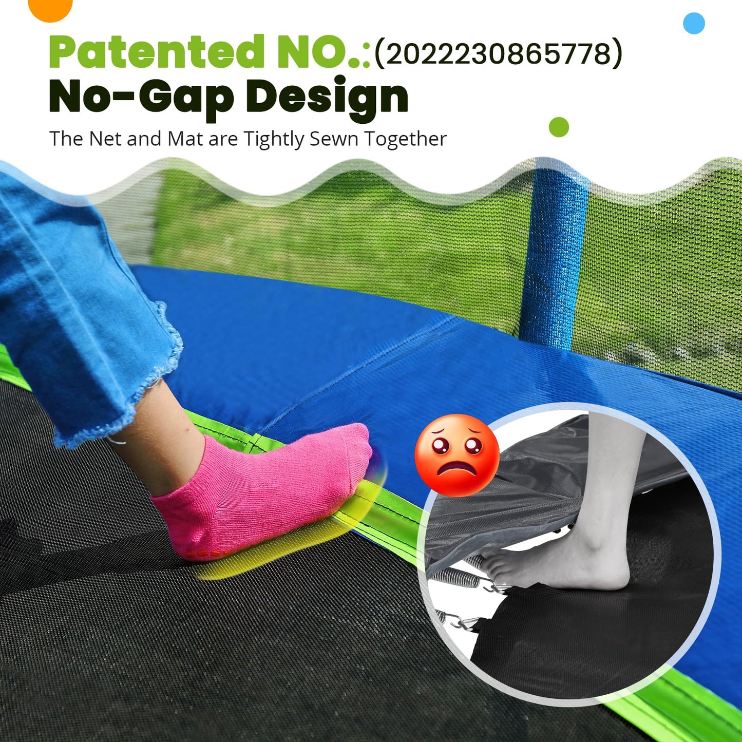 Zupapa 1800LBS Capacity No-Gap Design 16 15 14 12 10FT Trampoline with Safety Enclosure Net and Non-Slip Ladder 10-Year Quality Assurance Perfect for Kids Family Outdoor Backyard Fun