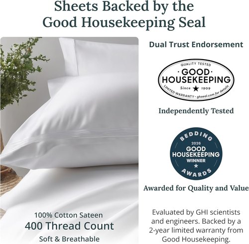 California Design Den King Size Bed Sheets Set - 100% Cotton, 400 Thread Count, Silky Smooth Sateen - Espresso Chocolate Brown