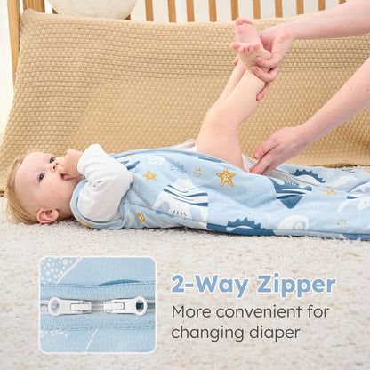 Yoofoss Baby Sleep Sack - 0-6 Months TOG 2.5 Wearable Blanket | 100% Organic Cotton, Warm & Comfy
