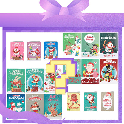 Tontut 18pcs Diamond Painting Greeting Card Kit Random Assorted DIY Handmade Cards with Envelopes Creative Gift for Birthdays, Christmas