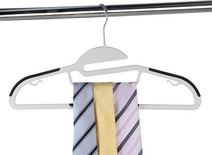 Finnhomy Heavy Duty Plastic Hangers - Non-Slip Pads & Space Saving Design | 50 Pack, White