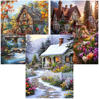 Ekuxom 3 Pack Diamond Painting Kit for Adults-Landscape Diamond Art Kits for Adults-5D DIY Full Round Drill Diamonds Gem Art Set for Home Wall Decor 12x16inch