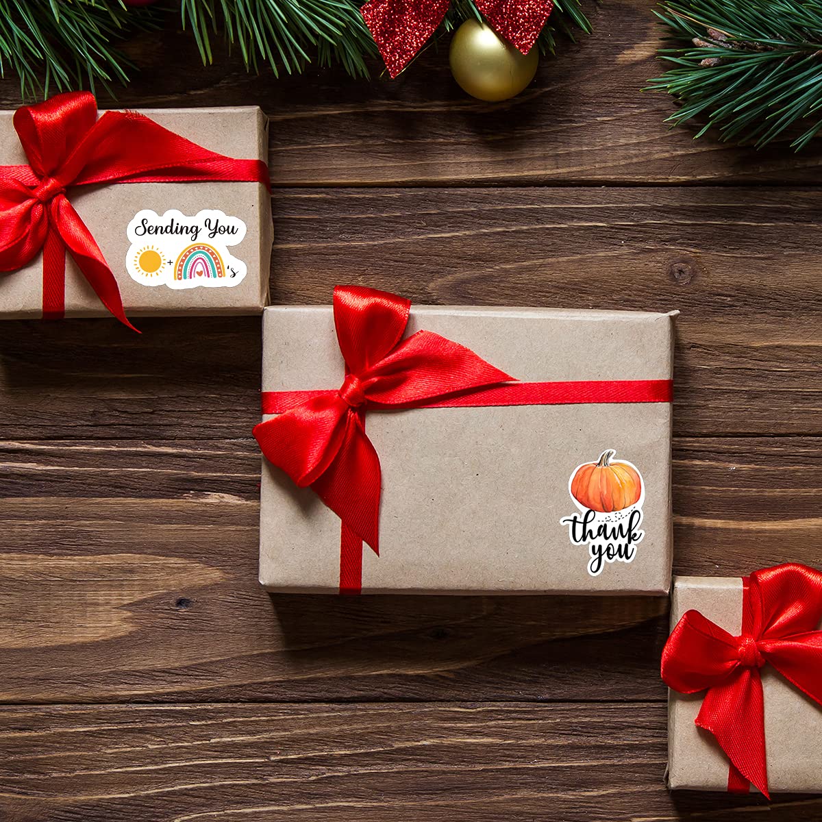 Littlefa 1.5” Thank You Pumpkin Stickers for Small Business Shipping Gift Boxes Thank You Sticker 500 Labels