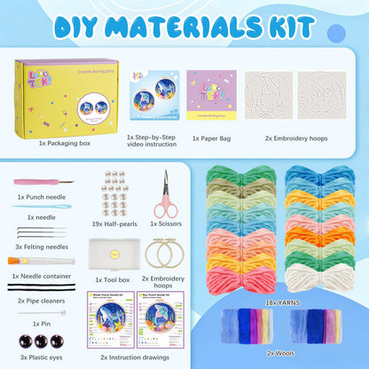 LUDOTEK Punch Needle Kits Adults Beginner,Punch Needle kit for Beginners, Embroidery kit for Beginners,Includes All Tools and Materials,Easy to Follow Instructions and Videos-(Underwater World)