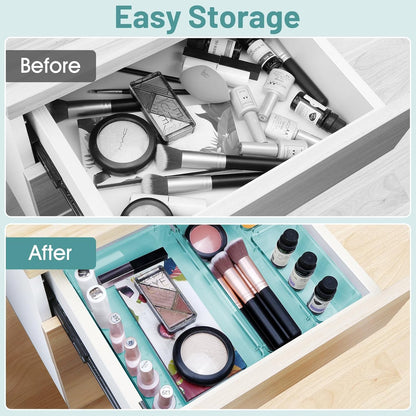 WOWBOX 13 PCS Plastic Drawer Organizer Set, 5 Sizes for Makeup, Jewelry, Gadgets, Kitchen, Bedroom, Office