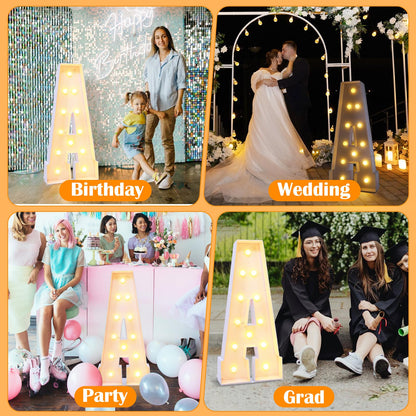 GGPL 4ft Marquee for Letters A, Marry Me Light up Letters, Large Light up Letters, Multifunctional Large Marquee for Letters 4 Feet Tall for Party Decorations, Letter Balloons (Letters A)