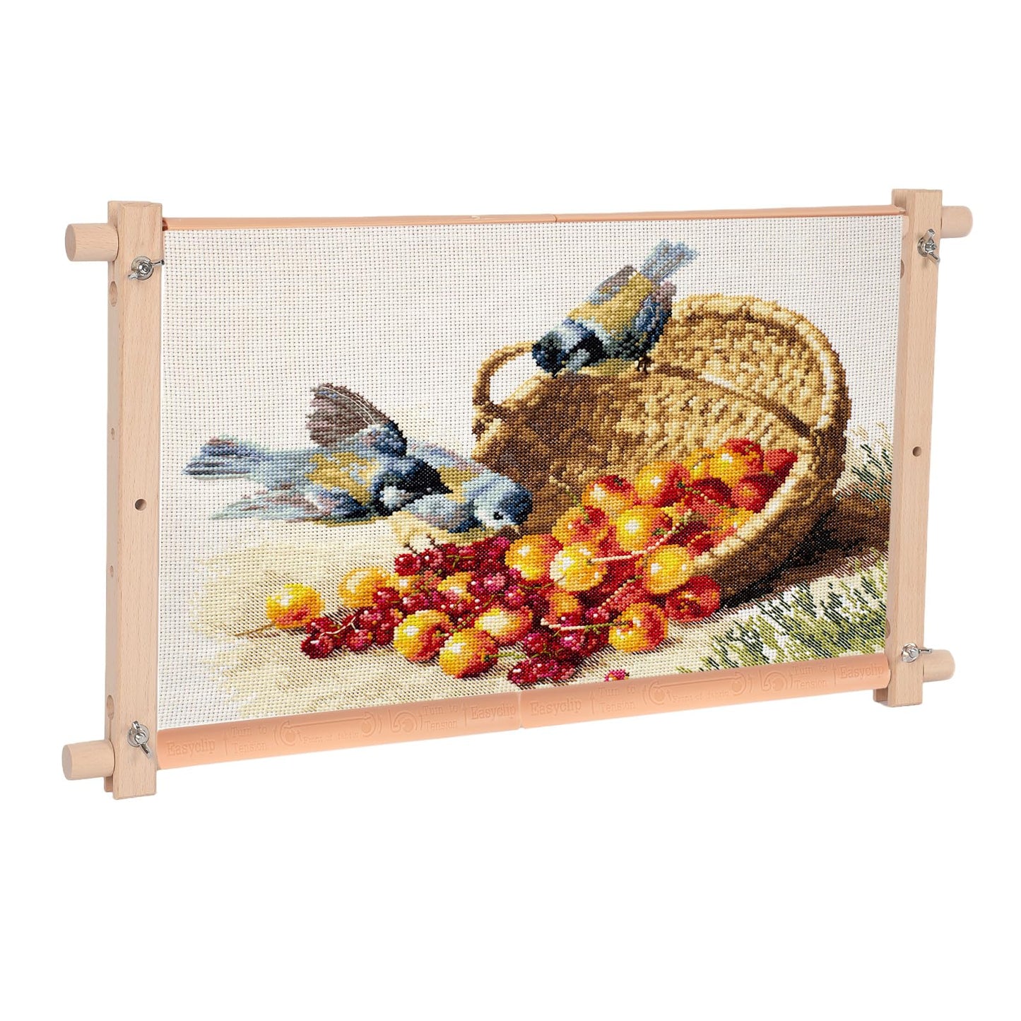 Beech Wood Cross Stitch Frame 21.4in×12in Scroll Stitching Holder Adjustable Embroidery Hoop Holder Quilting & Cross Stitch Frame for Needlepoint & Cross Stitch Supplies