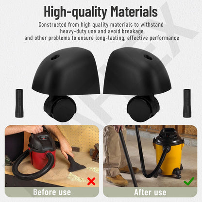 Heavy Duty Caster Wheels & Foot Replacement Kit for Shop Vac Vacuum Fits A & B Cleaner, Parts Replacement 8568000 8568010 8568011 8568009 Models, Provides Stability, Support