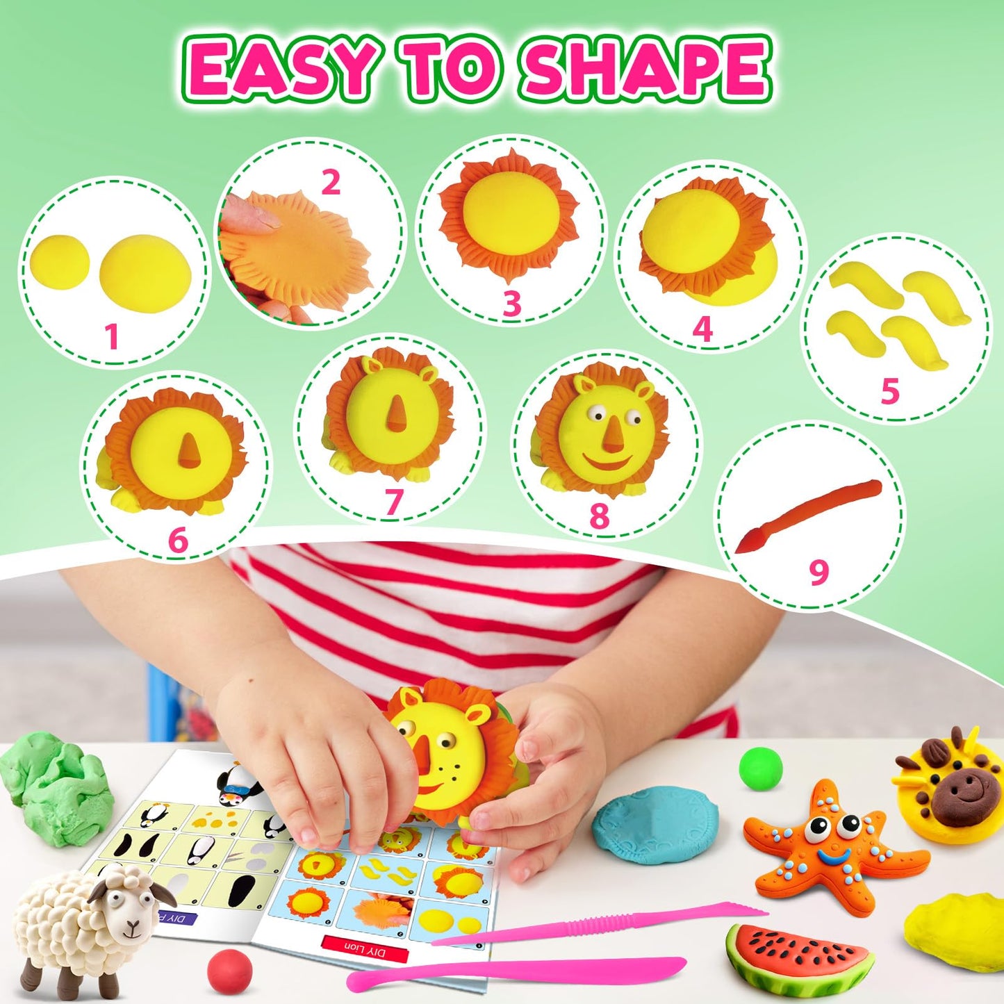FAGNBED Air Dry Clay 82 Colors, Modeling Magic Clay Set with 3 Sculpting Tools, Arts Crafts Gift for Kids and Beginners