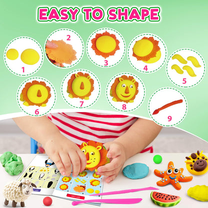 FAGNBED Air Dry Clay 82 Colors, Modeling Magic Clay Set with 3 Sculpting Tools, Arts Crafts Gift for Kids and Beginners