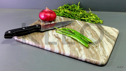 KLEO Marble Chopping Board, Cutting Board, Cheese Platter, Kitchen Appliance, 9" x 12", Beige