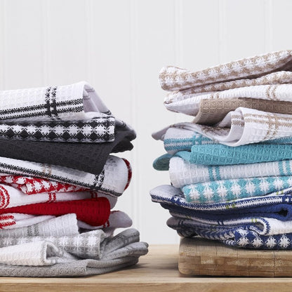 T-Fal Premium Waffle Dish Cloths: Highly Absorbent, Super Soft Long Lasting - 100% Cotton, 12"x13" Towel for Cleaning & Drying, (8-Pack), Sand