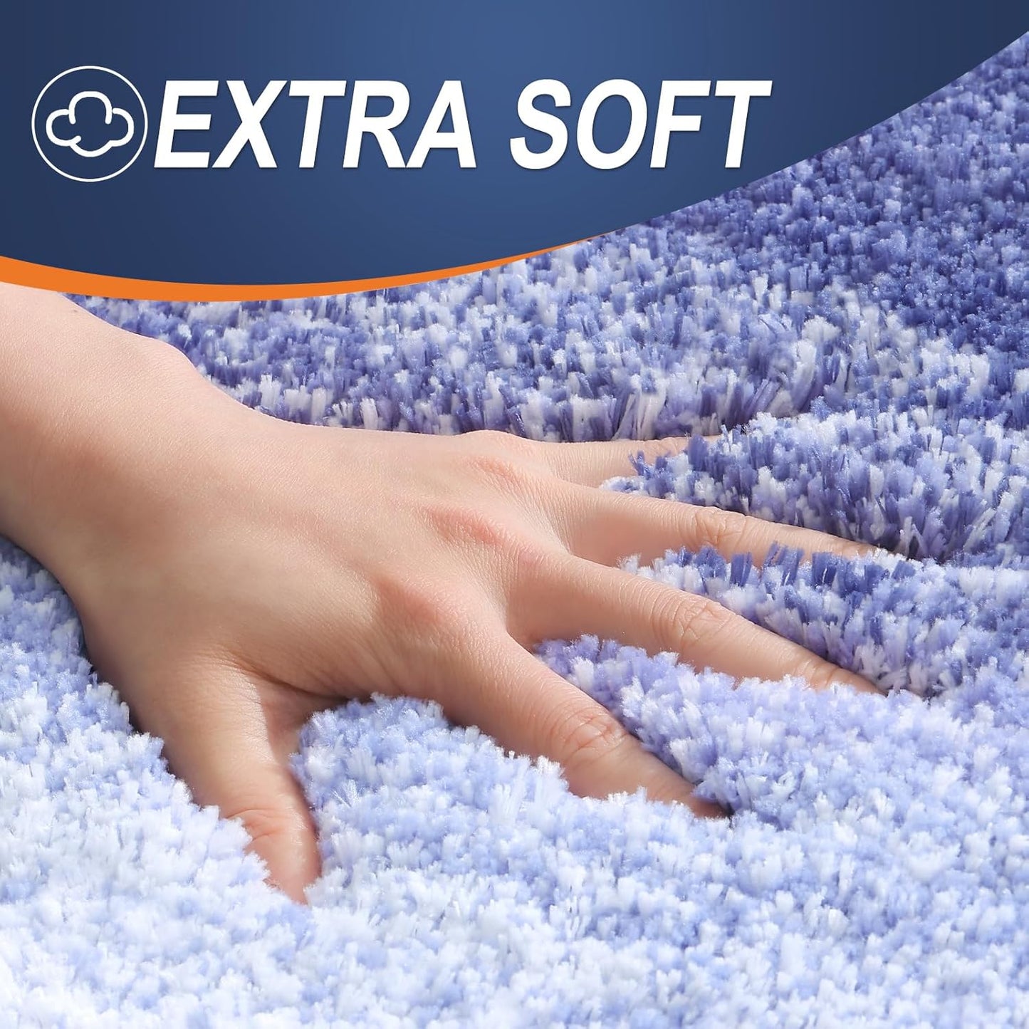 OLANLY Bathroom Runner Rug - Extra Soft Microfiber Mat | Quick Dry & Washable, 59x20 Inches, Blue-Violet