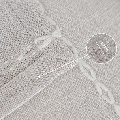 24 24 Inch Rustic Square Linen Small Tablecloth Washable Striped Jacquard Bedside Table Cover Heavy Weight Farmhouse
