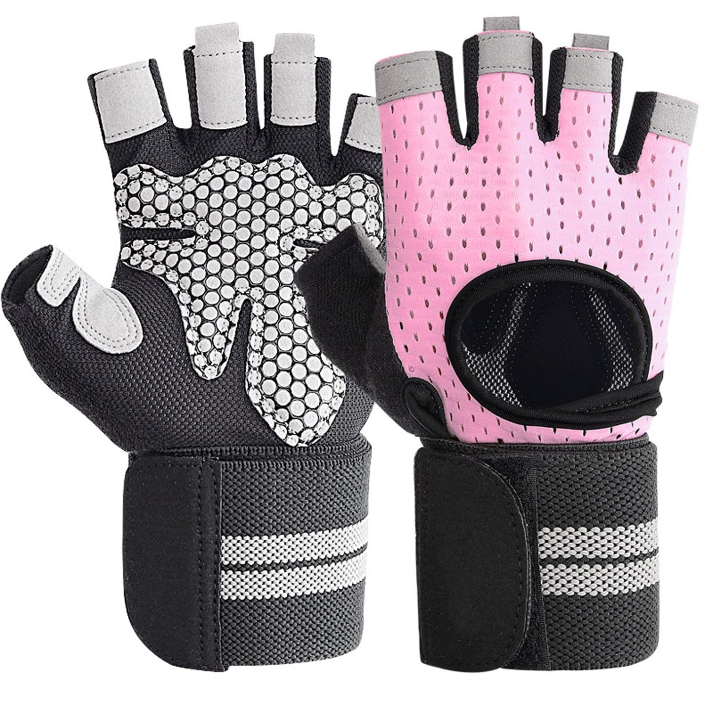 Weightlifting Gym Gloves for Men Women, Breathable Workout Gloves, Anti-Slip Exercise Gloves, Adjustable Wrist Support, Full Palm Protection, Lightweight