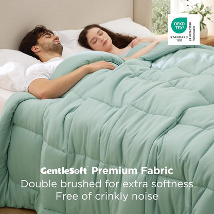 Bedsure Comforter Duvet Insert - Oversized King Size All-Season Down Alternative Bedding | Sage Green 116x98 Inches