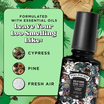 Poo-Pourri Before-You-Go Toilet Spray, Cypress Woods, 2 Fl Oz - Cypress, Pine and Fresh Air