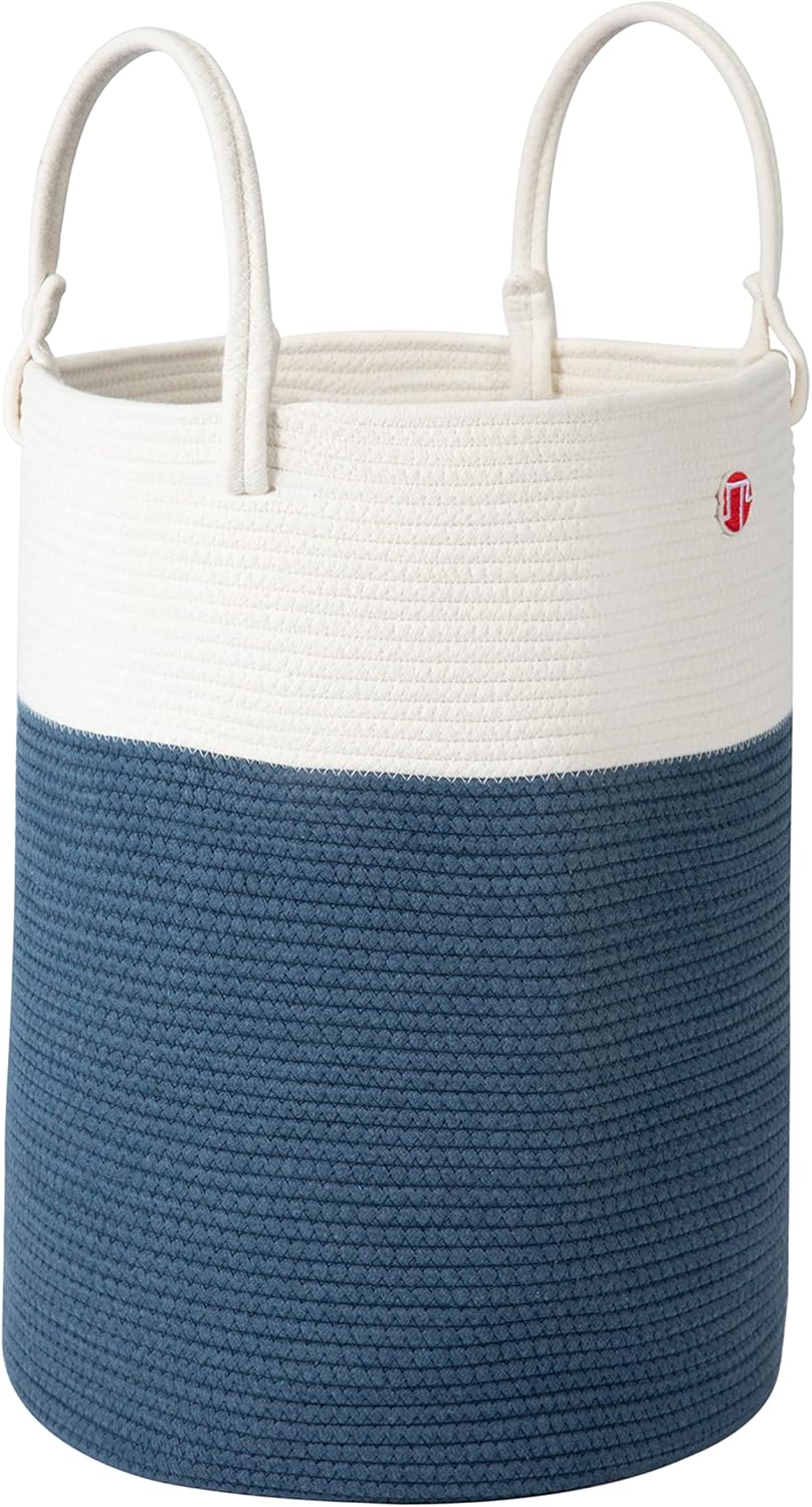 NatureMe XXXLarge Cotton Rope Woven Laundry Basket (6 Colors) - 23” x 17” - Home Storage Hamper Bin