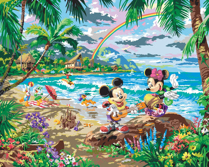 Cra-Z-Art Disney Dreams Collection Deluxe Paint by Number Thomas Kinkade Mickey & Minnie in Hawaii