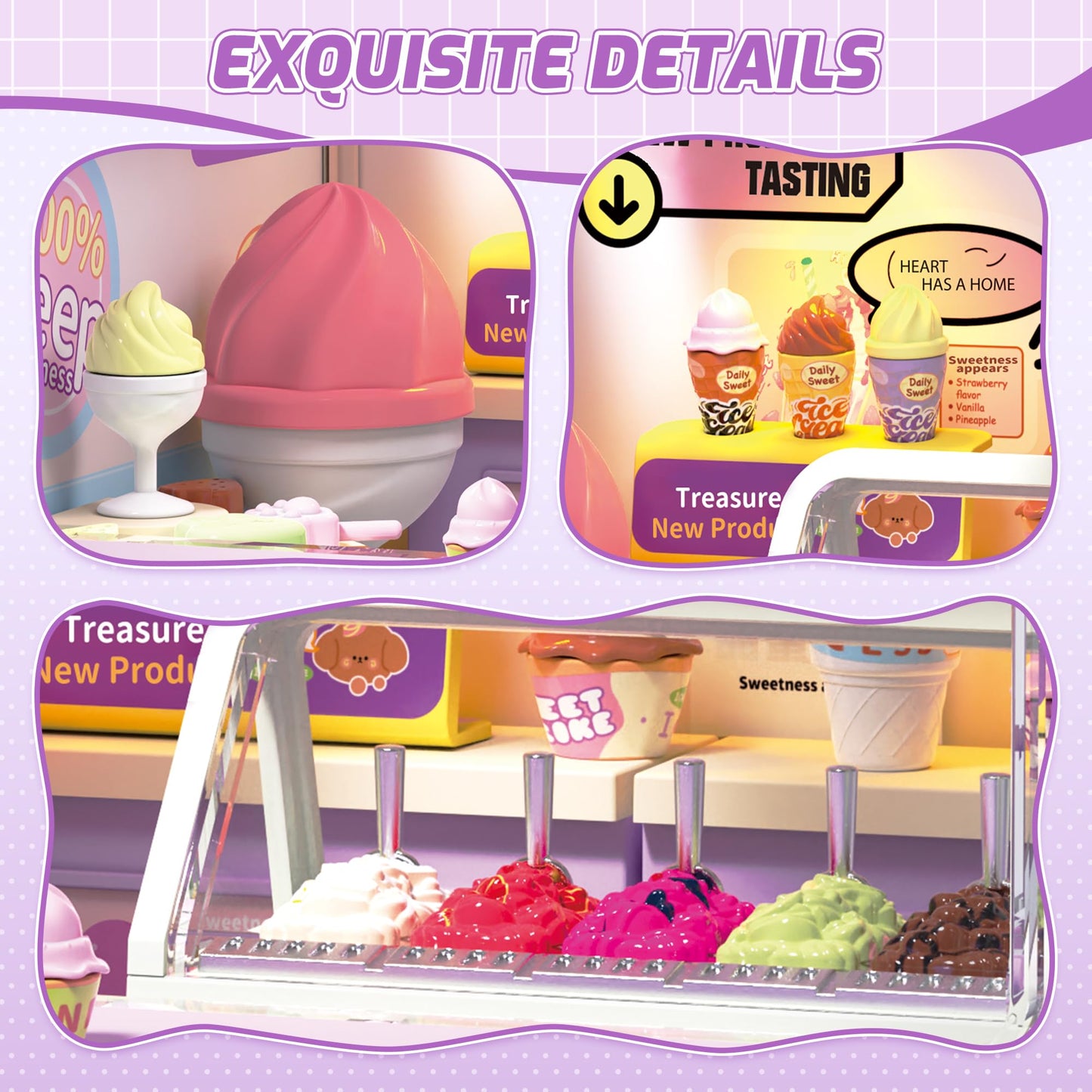 MINDNOOK DIY Miniature House Kit, LED Light-Up Dollhouse, Mini Dollhouse Building Set with Furniture, Craft Hobby Gift for Adults, Teens & Kids Ages 6+ (Ice Cream Shop)