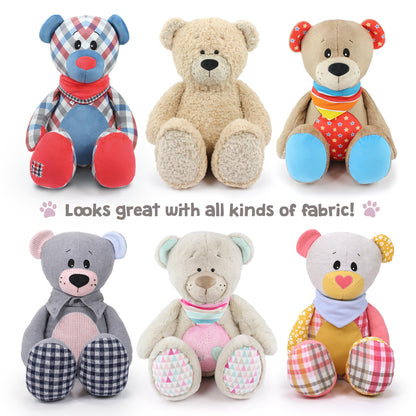 kullaloo Memory Bear Sewing Pattern – Stuffed Teddy Bear Plush Toy with Removable Collar, Shirt & Jacket | Memorial Bear Template with QR Video Tutorials, PES & SVG Files | Designed in Canada