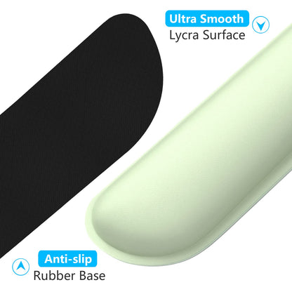 Dapesuom Enlarge Keyboard Wrist Rest, Memory Foam Keyboard Wrist Cushion for Computer Desk Mats Support, Typing Pain Relief Ergonomic Mouse Pad Rests with Non-Slip Base for Gaming, Laptop, Lake Green