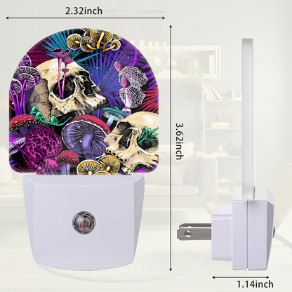 ZTHLL Purple Skeleton Skulls Night Light, Night Light Plug into Wall with Dusk to Dawn Sensor, LED Lamp Energy Saving Lights for Men Women Boys Girls,Lamp for Bedroom Bathroom Hallway