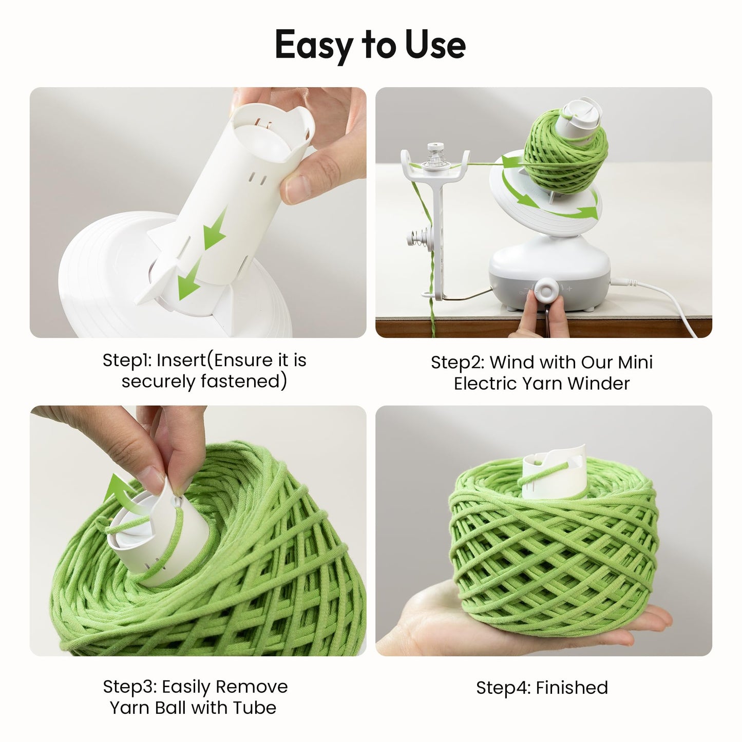 Etcokei Electric Yarn Winder M1 & 9pcs Yarn Ball Tube, Compact Cake Winder for Neat Storage & Tangle-Free Knitting/Crocheting, Yarn Winding Tube