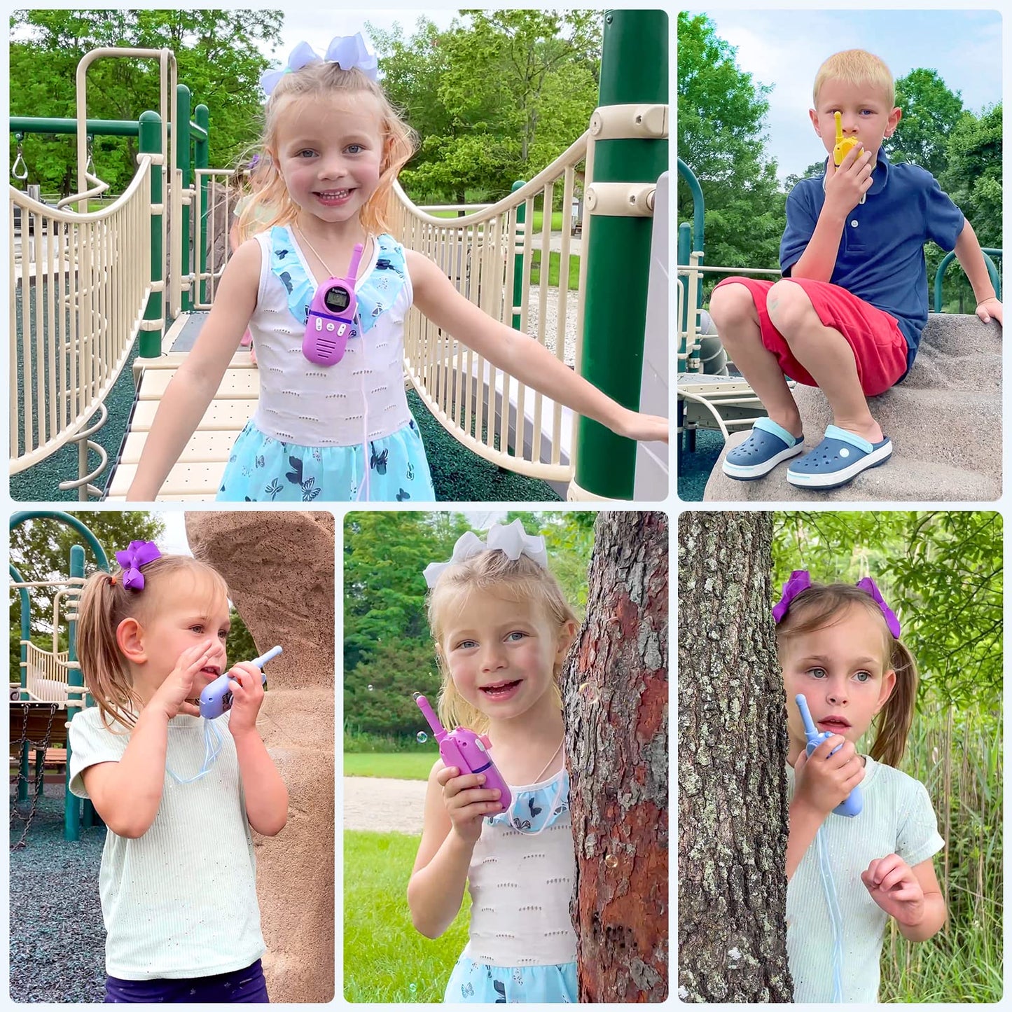 Inspireyes Walkie Talkies for Kids Rechargeable,Toys for Boys and Girls Ages 3-12, 3 Pack Long Range 2-Way Radios, Birthday Gifts,Christmas Stockings, Outdoor Play, Family Games, Hiking Camping Gear