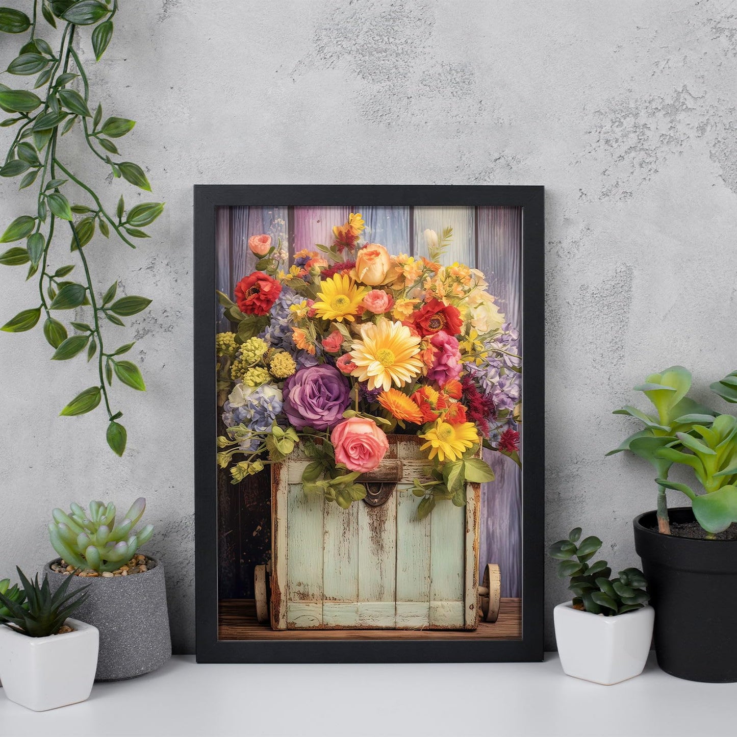 YOYA 2 Pack Diamond Painting Kits for Adults, Diamond Art Kits with Accessories & Tools, DIY Flowers 5D Diamond Painting Full Drill Gem Art Painting Kit for Home Wall Decor 12 x 16 Inch