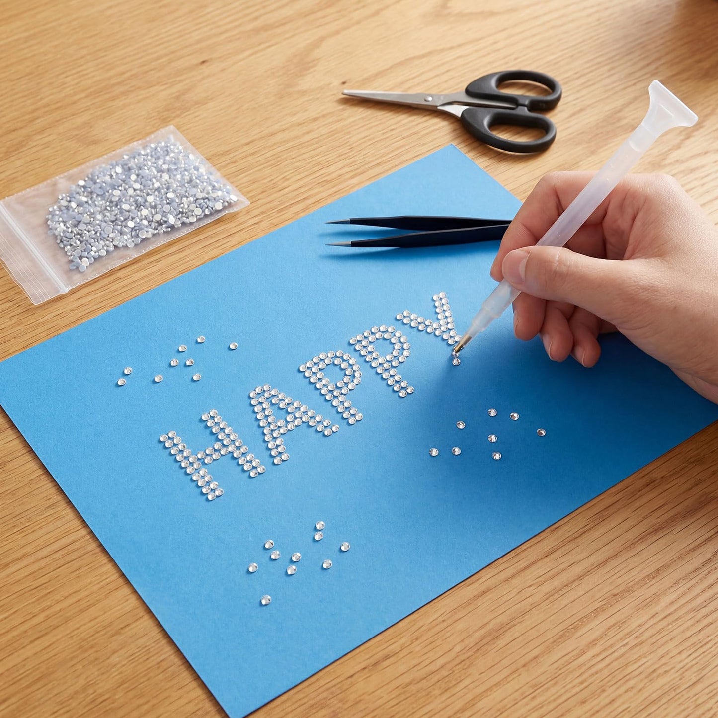 Sosation Rhinestone Flock Template Stencil Kit 1.5Yard Magic Sticky Flock and Heat Transfer Tape 2880pcs Crystal Rhinestone 1set Rhinestones Easy Picker for Hotfix Rhinestones Vinyl Cutting Machine