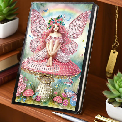 JZHYOAN 2Pcs Diamond Painting Notebook for Adults, Butterfly Fairy DIY Art Special Pattern Diamond Journals Sketchbook, Drawing Painting Notebook Gifts for Adult, Woman, Man Pink