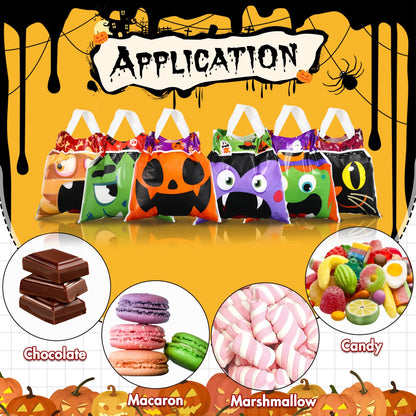 Funnymoom 60 Pcs Halloween Party Favors Bags Drawstring Treat Bags Candy Goodie for Kids Trick Plastic Party Gift for Halloween Birthday Supplies