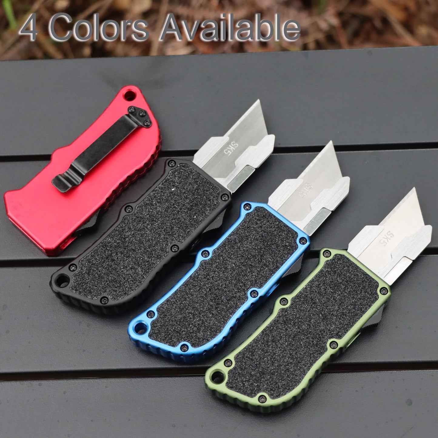 TENCHILON TU37 Aluminium Alloy Pocket Knife with Clip Small EDC Telescopic Retractable Box Cutter Precision Craft Utility Knives For Office Home Arts (Black)