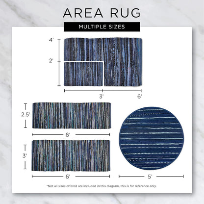 DII Woven Rag Rug Collection, Recycled Yarn Variegated Rustic Stripe, 2x3', Artichoke