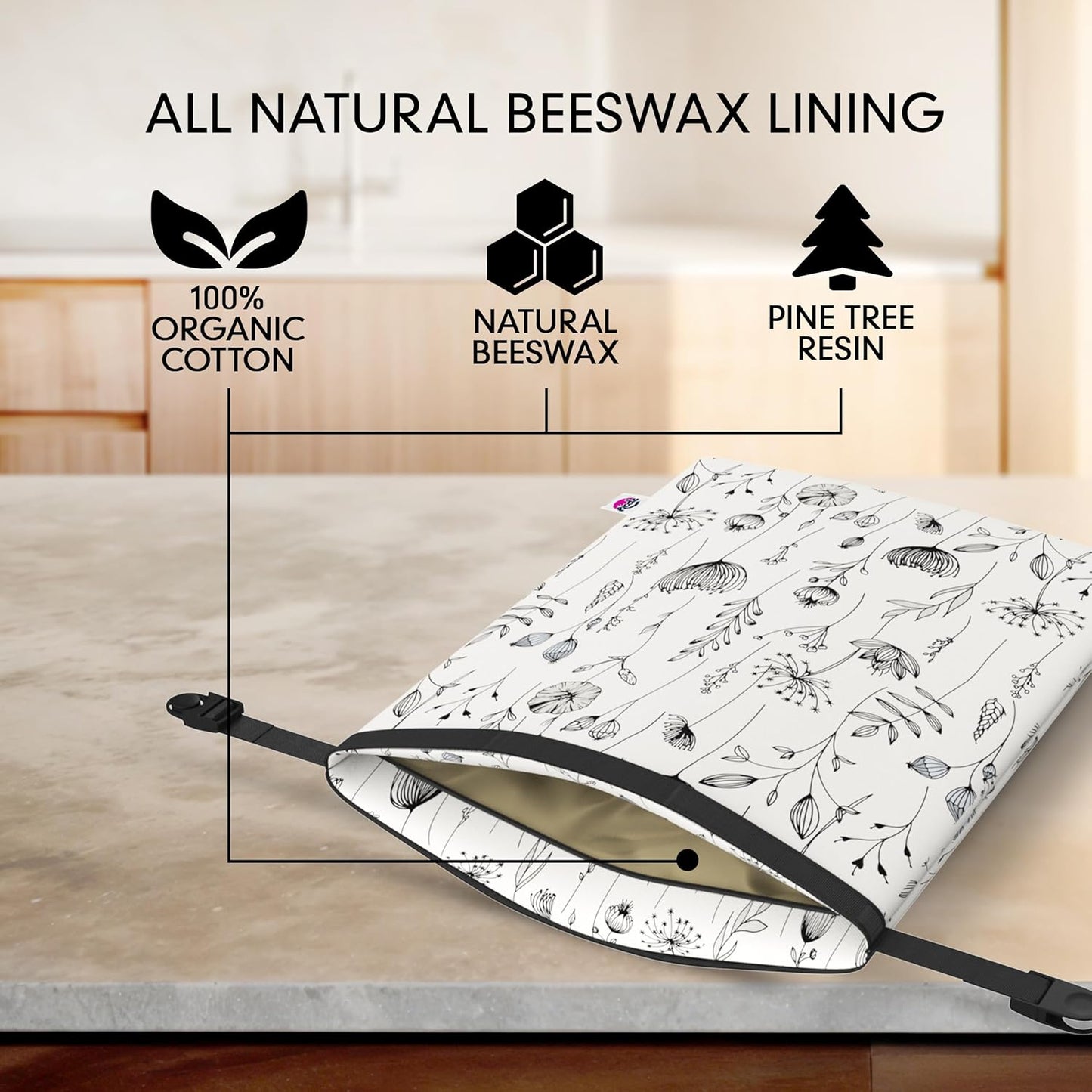 '-Pack 2- Riccle Reusable Beeswax Bread Bags for Sourdough and Homemade Bread Of Durable and Waxed for Fresh Artisan