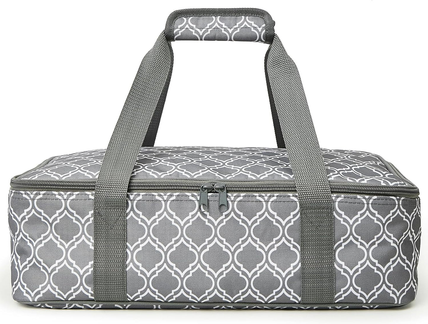 Skiennix Insulated Casserole Carrier Bag - Portable Food Transport Tote for 9x13" Dish | Silver Gray